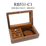 Retro Wood Jewelry Packing Case Wedding Ring Necklace Bracelet Organizer