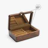 Retro Wooden Jewelry Box Organizer Wedding Ring Necklace Display Case