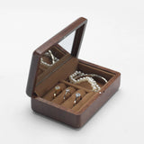 Retro Wooden Jewelry Box Organizer Wedding Ring Necklace Display Case