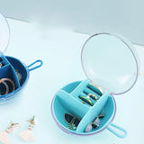 Transparent Travel Round Jewelry Box Storage Display Case