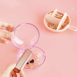 Transparent Travel Round Jewelry Box Storage Display Case