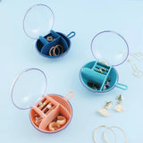 Transparent Travel Round Jewelry Box Storage Display Case