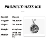 Travel Safe Compass St Christopher Necklace for Men