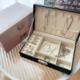 Travel Jewelry Box, Lockable Earrings Storage Large Capacity