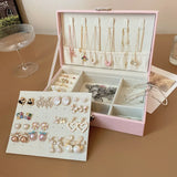 Travel Jewelry Box, Lockable Earrings Storage Large Capacity