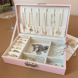 Travel Jewelry Box, Lockable Earrings Storage Large Capacity