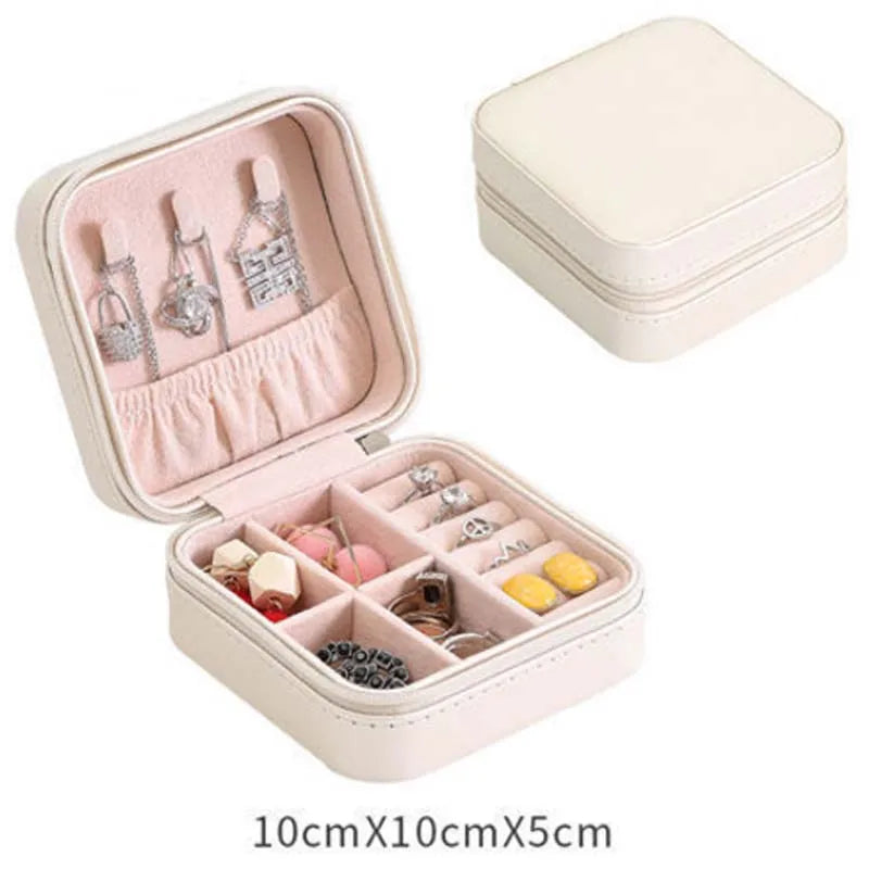 Travel Jewelry Box Organizer Ring Watch Necklace Bracelet Earrings