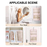 Portable Jewelry Rack with Metal Hook Jewelry Storage Roll