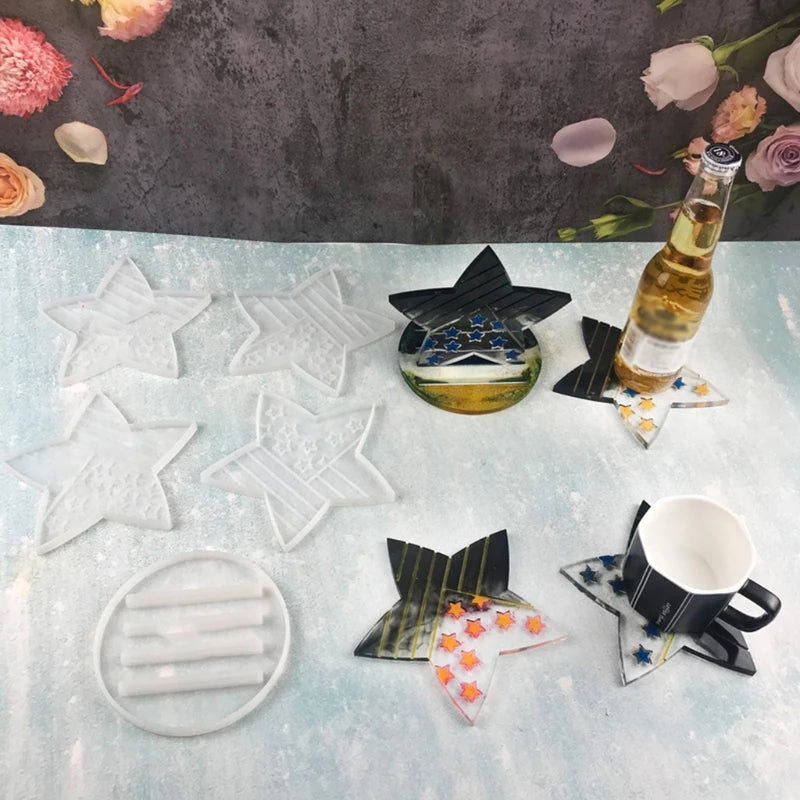 DIY Resin Coaster Molds Silicone Epoxy Casting Molds