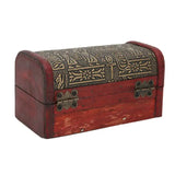 Small Wooden Travel Treasure Box Portable Chest for Home, Office