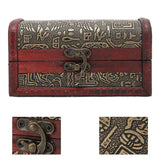 Small Wooden Travel Treasure Box Portable Chest for Home, Office