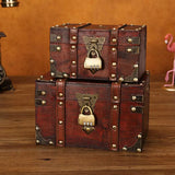 Retro Wooden Chest Covered Wooden Chest