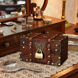 Retro Wooden Chest Covered Wooden Chest