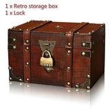 Retro Wooden Chest Covered Wooden Chest