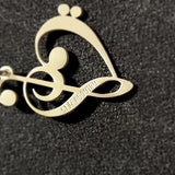 Music Teacher Gift Necklace Treble Clef Bass Clef Piano Band Appreciation