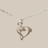 Music Teacher Gift Necklace Treble Clef Bass Clef Piano Band Appreciation