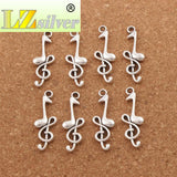 Treble Clef Eighth Music Note Charm Beads 25pcs