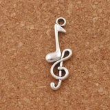 Treble Clef Eighth Music Note Charm Beads 25pcs