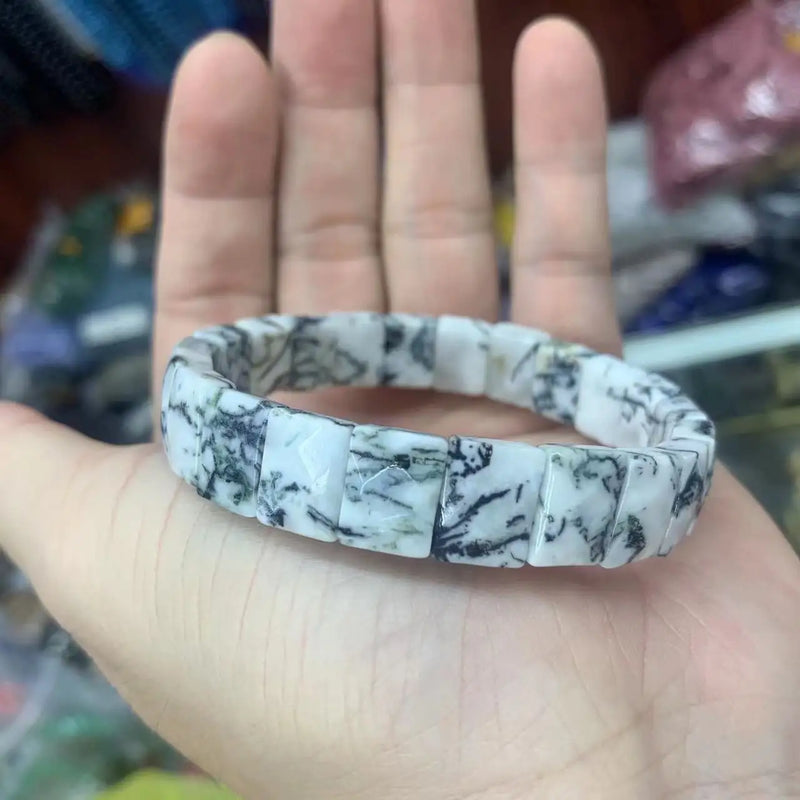 Tree Agate Bracelet Natural Gemstone Bangle
