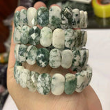 Tree Agate Beads Bracelet Natural Gemstone Jewelry Bangle