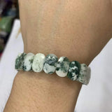 Tree Agate Beads Bracelet Natural Gemstone Jewelry Bangle