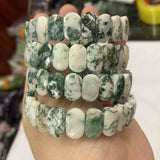 Tree Agate Beads Bracelet Natural Gemstone Jewelry Bangle