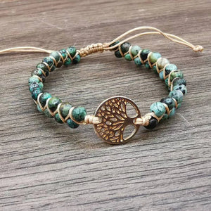 Tree Charm Boho Bracelets Couples African Turquoises String Braided Bracelets