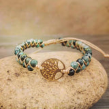 Tree Charm Boho Bracelets Couples African Turquoises String Braided Bracelets
