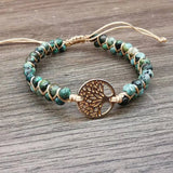 Tree Charm Boho Bracelets Couples African Turquoises String Braided Bracelets