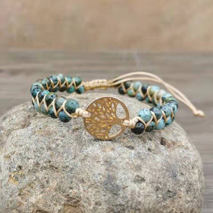 Tree Charm Boho Bracelets Couples African Turquoises String Braided Bracelets