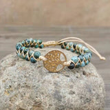 Tree Charm Boho Bracelets Couples African Turquoises String Braided Bracelets