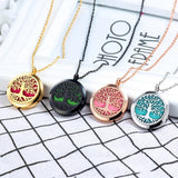 Tree Hollowed Magnetic Diffuser Pendant Chain Necklace