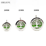 Tree Hollowed Magnetic Diffuser Pendant Chain Necklace