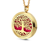 Tree Hollowed Magnetic Diffuser Pendant Chain Necklace