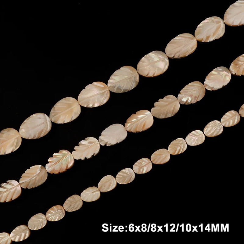 Trochus Top Shell Beads Natural Leaf Shape for Jewelry Making
