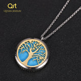 Tree Of Life Aroma Box Necklace Magnetic Diffuser Locket Name Jewelry