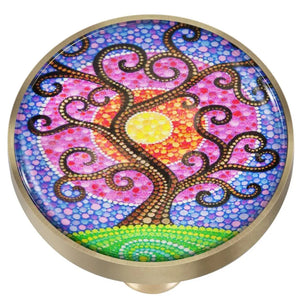Tree Of Life Glass Drawer Cabinet Pulls Knobs Dresser Cupboard Door Brass Handle