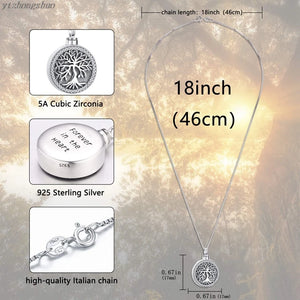 Tree Of Life Air Conditioner Perfume Locket Cremation Urn Pendant Necklace