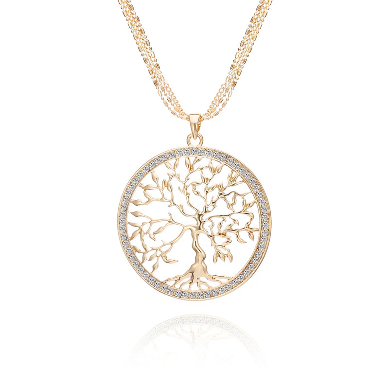 Tree Of Life Pendant Necklace Multilayer Chains Necklace For Women