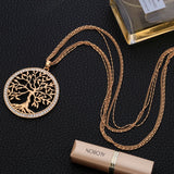 Tree Of Life Pendant Necklace Multilayer Chains Necklace For Women
