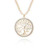 Tree Of Life Pendant Necklace Multilayer Chains Necklace For Women