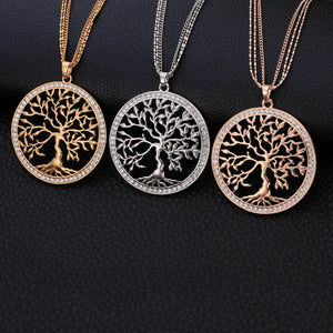 Tree Of Life Pendant Necklace Multilayer Chains Necklace For Women