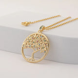 Tree Of Life Pendant With Crystal Stone Choker Jewelry