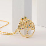 Tree Of Life Pendant With Crystal Stone Choker Jewelry