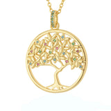Tree Of Life Pendant With Crystal Stone Choker Jewelry