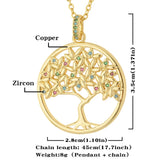 Tree Of Life Pendant With Crystal Stone Choker Jewelry
