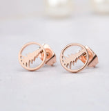Tree Round Earring Studs Women Jewelry Girl Nice WUSEEH