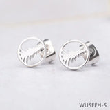 Tree Round Earring Studs Women Jewelry Girl Nice WUSEEH