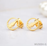 Tree Round Earring Studs Women Jewelry Girl Nice WUSEEH