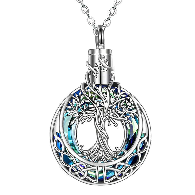 Crystal Cremation Jewelry for Ashes - Tree Urn Necklaces